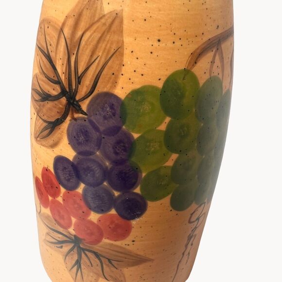 Nantucket Home Hand Painted Ceramic Olive Oil Dipping Set Cruet Bowls Grapes - Picture 5 of 11